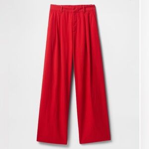 Gap 365 High Rise Linen Blend Trouser Pant size 8 Tall